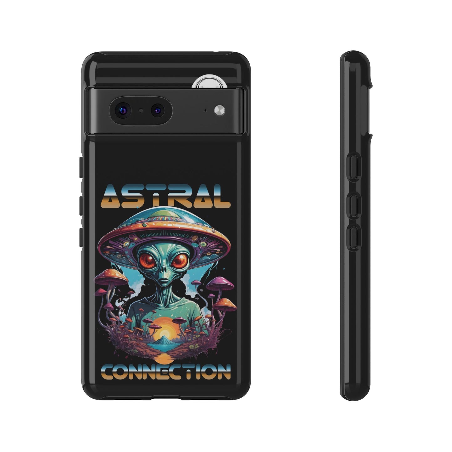 Astral Connection Phone Case - Cosmic Alien Design, Durable Tough Cases for Sci-Fi Lovers