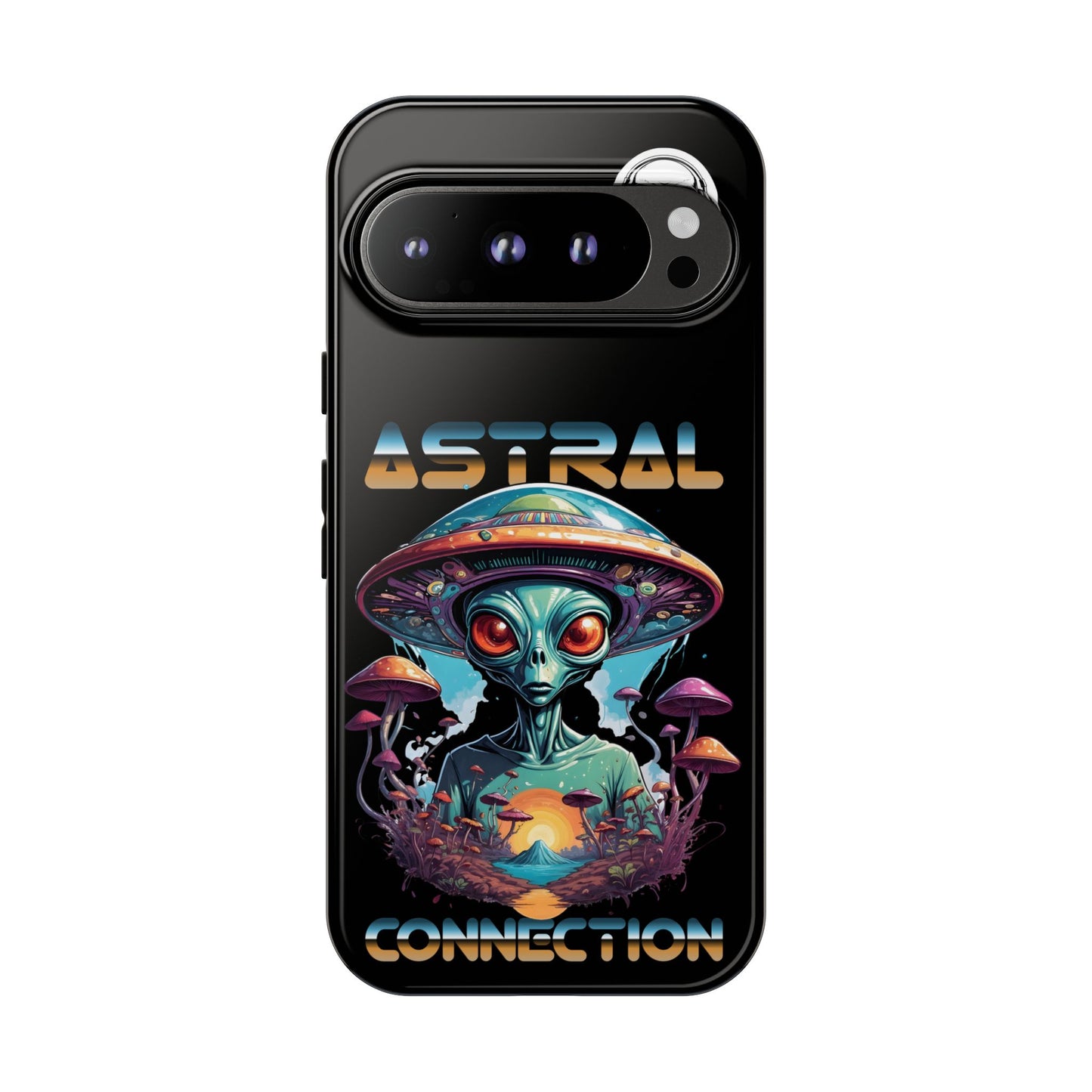 Astral Connection Phone Case - Cosmic Alien Design, Durable Tough Cases for Sci-Fi Lovers