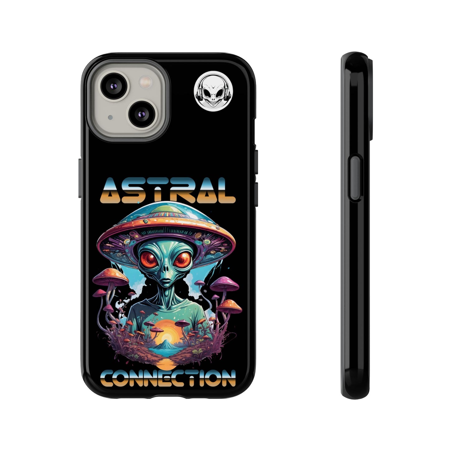 Astral Connection Phone Case - Cosmic Alien Design, Durable Tough Cases for Sci-Fi Lovers