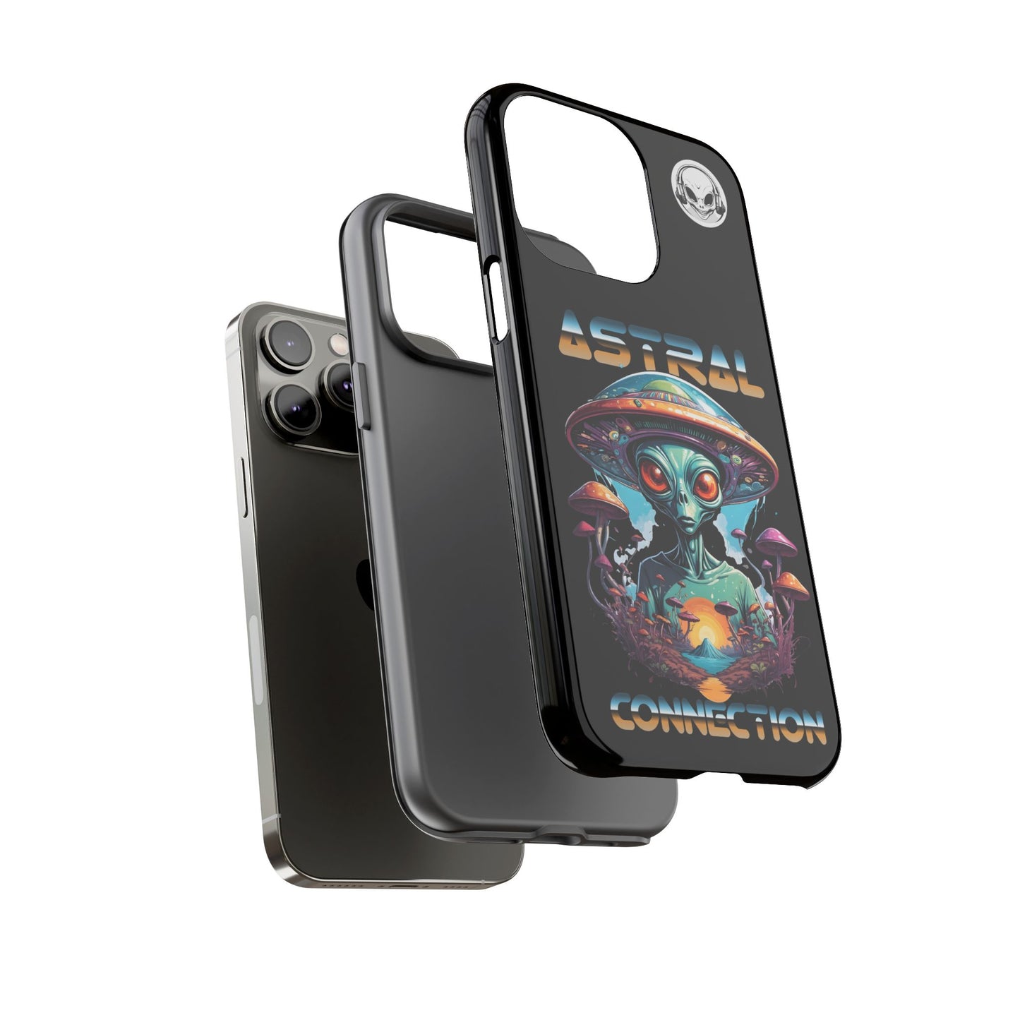 Astral Connection Phone Case - Cosmic Alien Design, Durable Tough Cases for Sci-Fi Lovers