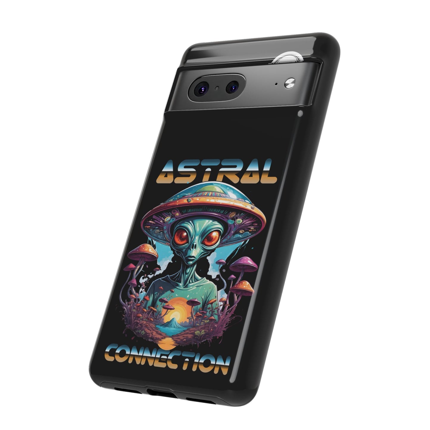 Astral Connection Phone Case - Cosmic Alien Design, Durable Tough Cases for Sci-Fi Lovers