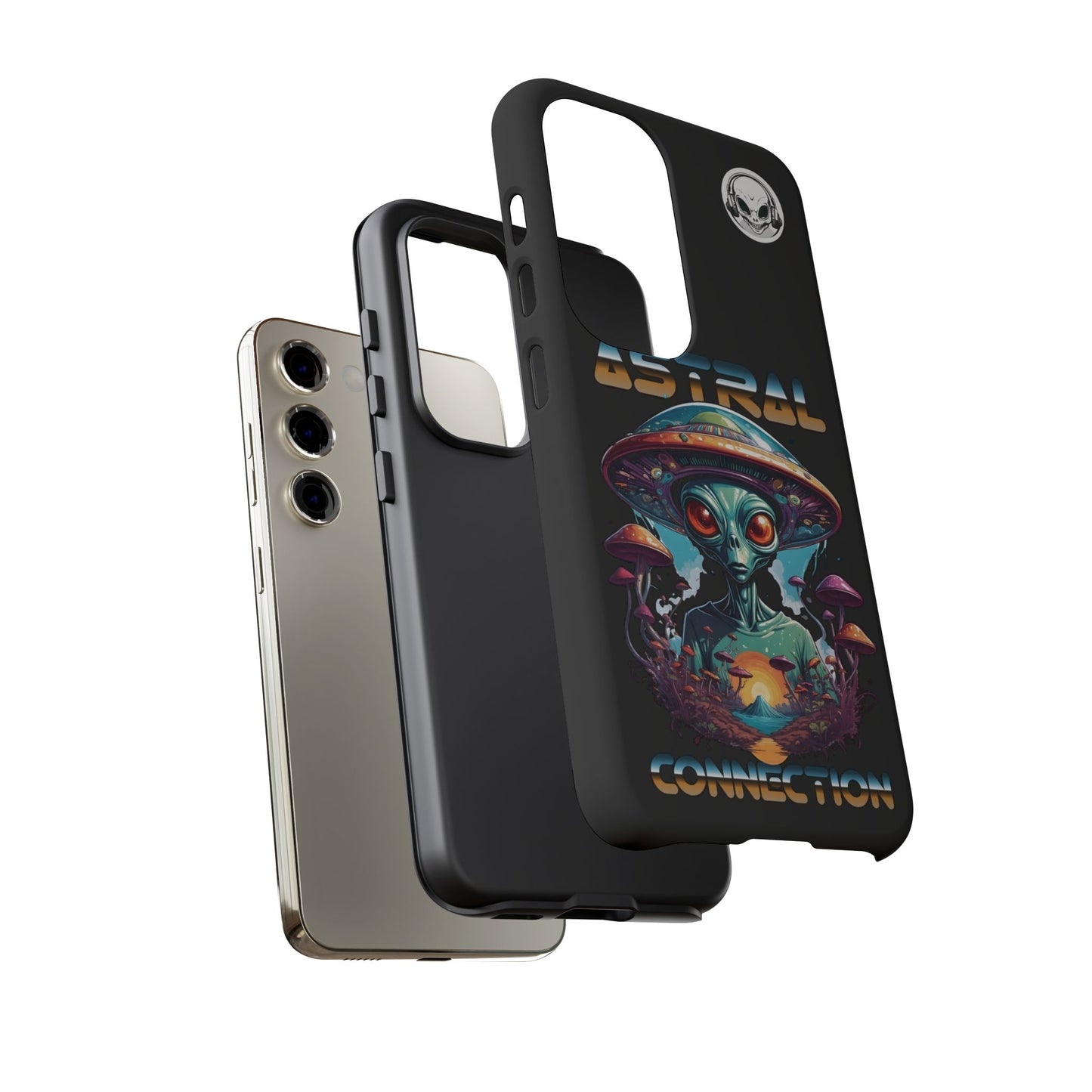 Astral Connection Phone Case - Cosmic Alien Design, Durable Tough Cases for Sci-Fi Lovers