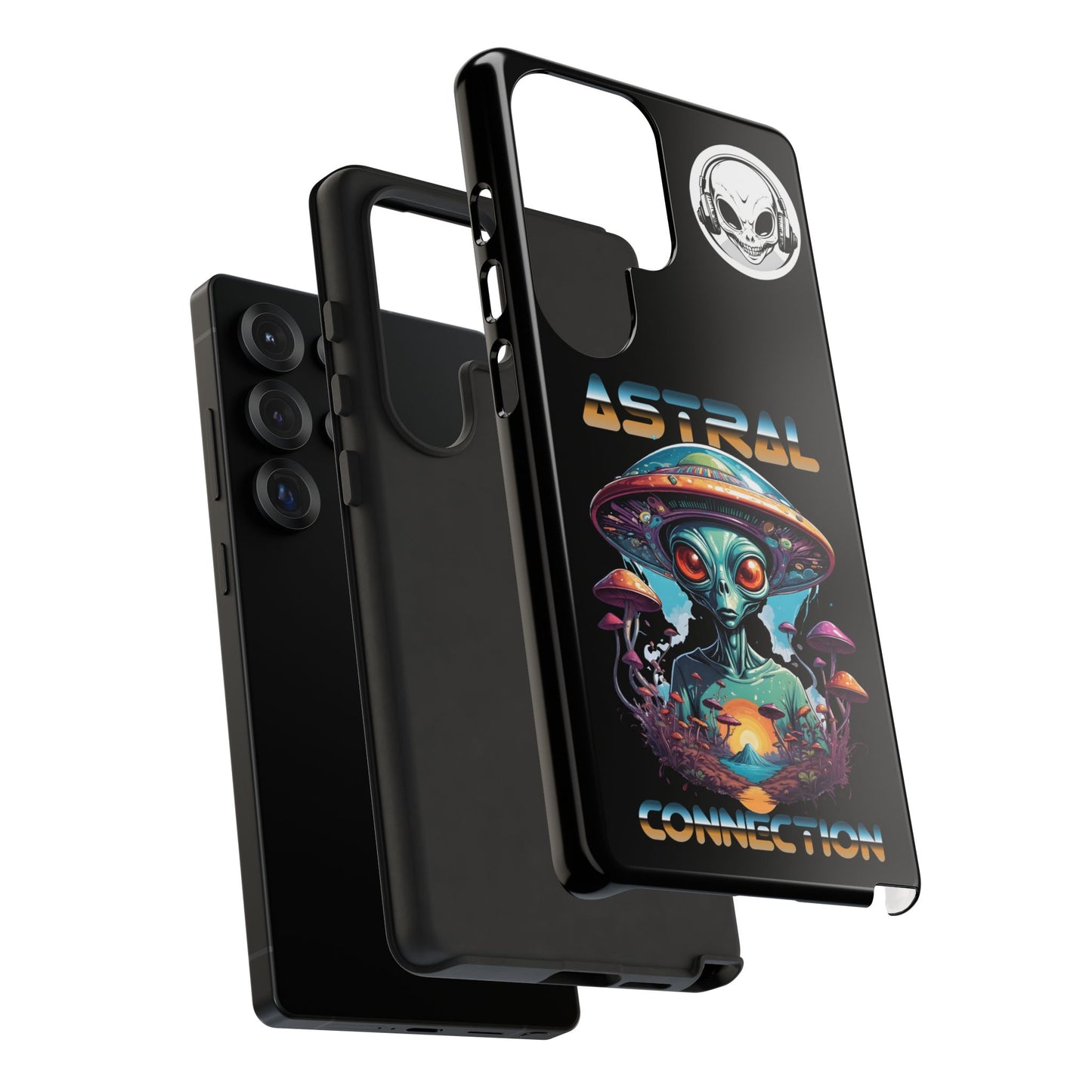 Astral Connection Phone Case - Cosmic Alien Design, Durable Tough Cases for Sci-Fi Lovers