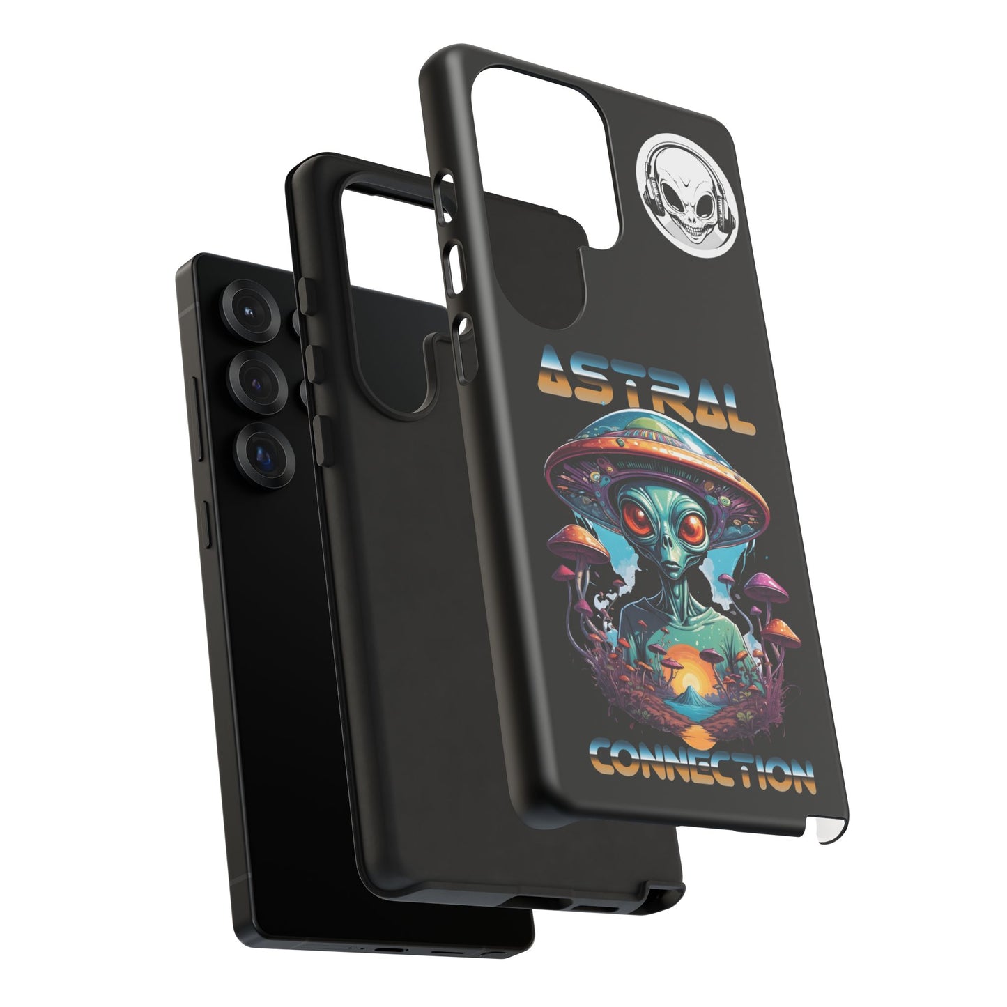 Astral Connection Phone Case - Cosmic Alien Design, Durable Tough Cases for Sci-Fi Lovers