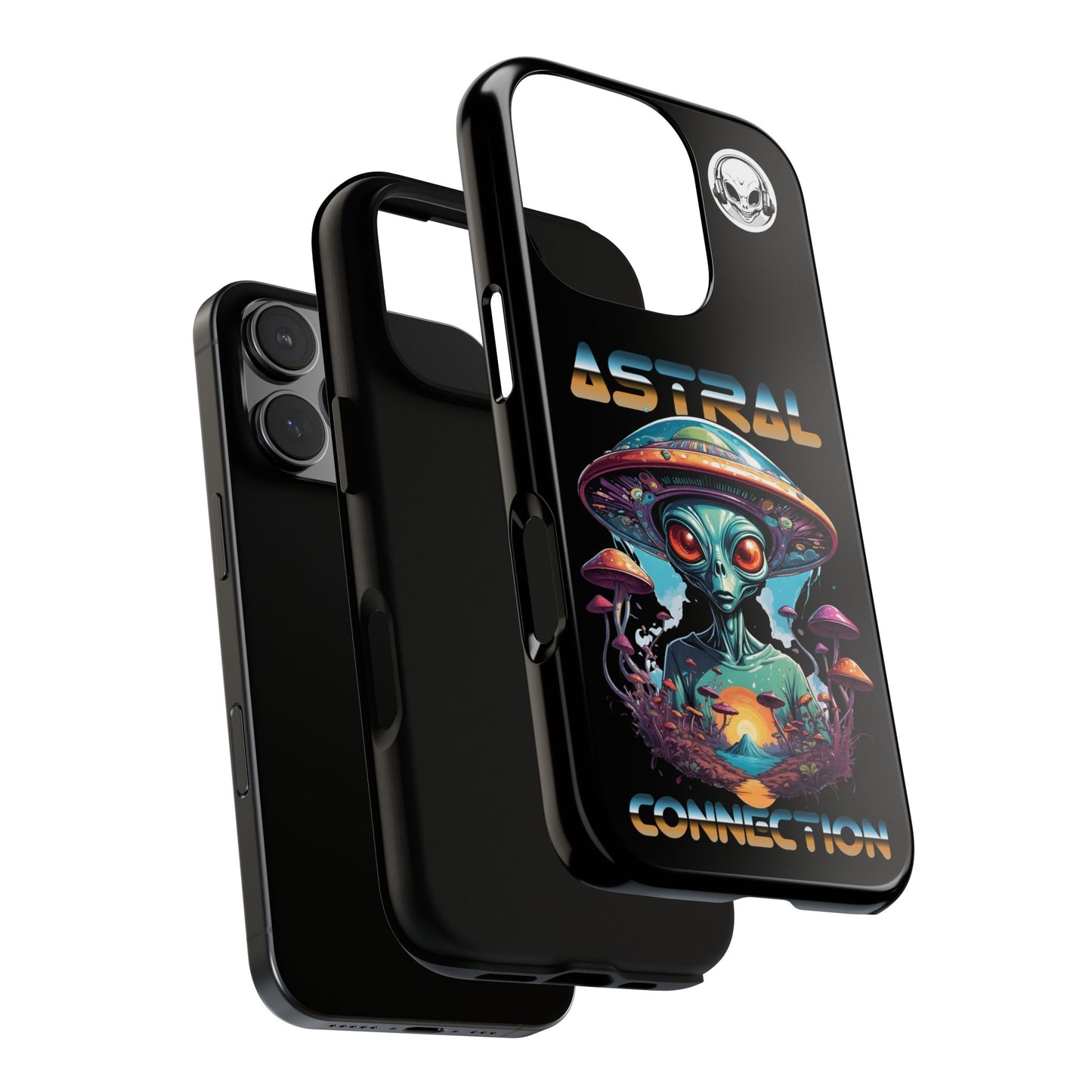 Astral Connection Phone Case - Cosmic Alien Design, Durable Tough Cases for Sci-Fi Lovers