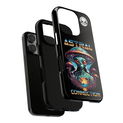 Astral Connection Phone Case - Cosmic Alien Design, Durable Tough Cases for Sci-Fi Lovers