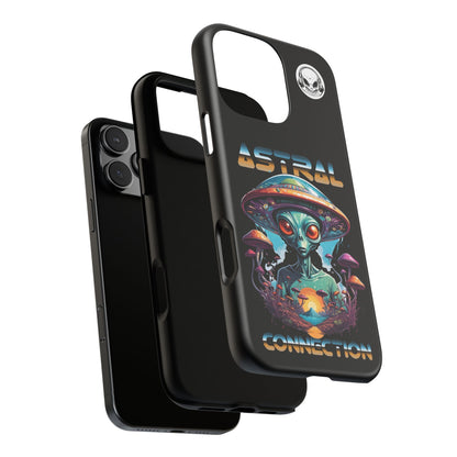 Astral Connection Phone Case - Cosmic Alien Design, Durable Tough Cases for Sci-Fi Lovers