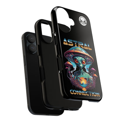Astral Connection Phone Case - Cosmic Alien Design, Durable Tough Cases for Sci-Fi Lovers