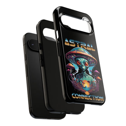 Astral Connection Phone Case - Cosmic Alien Design, Durable Tough Cases for Sci-Fi Lovers