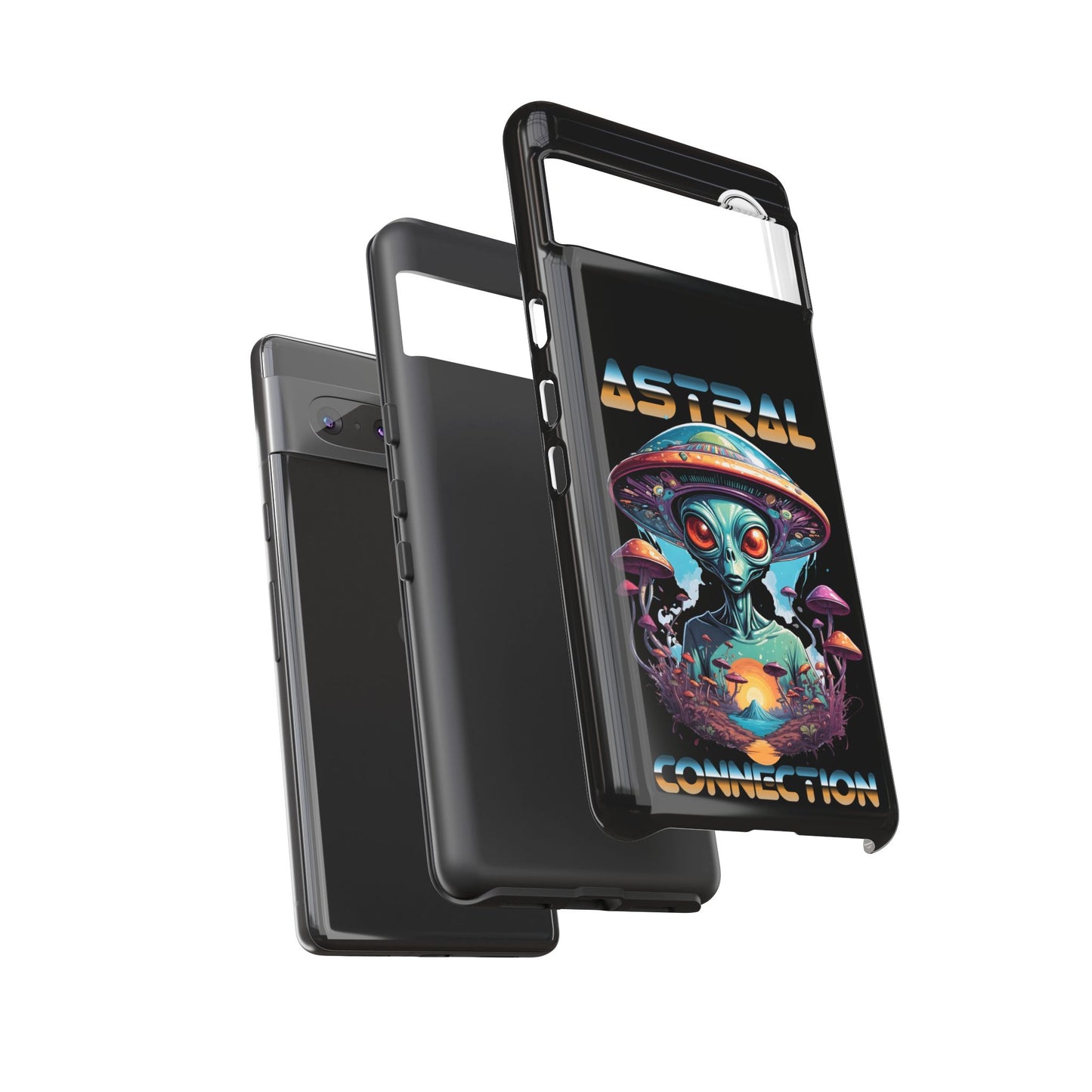 Astral Connection Phone Case - Cosmic Alien Design, Durable Tough Cases for Sci-Fi Lovers