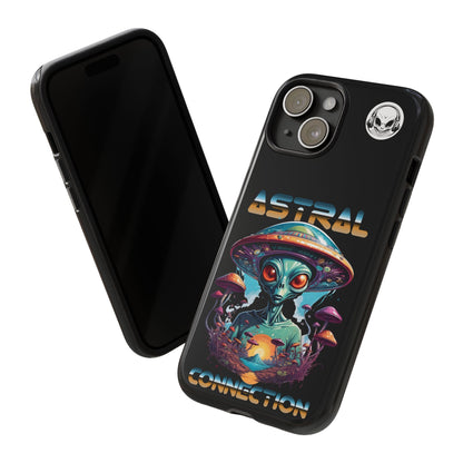 Astral Connection Phone Case - Cosmic Alien Design, Durable Tough Cases for Sci-Fi Lovers