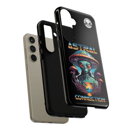 Astral Connection Phone Case - Cosmic Alien Design, Durable Tough Cases for Sci-Fi Lovers