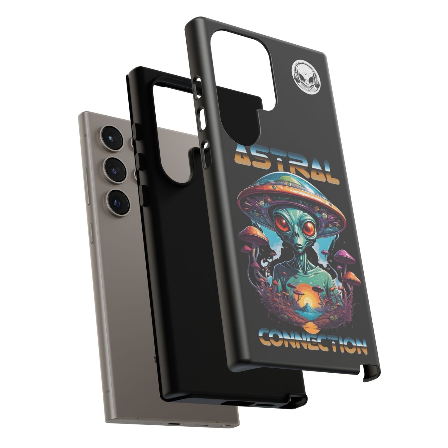 Astral Connection Phone Case - Cosmic Alien Design, Durable Tough Cases for Sci-Fi Lovers