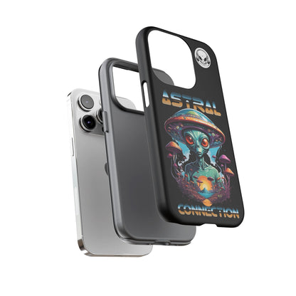 Astral Connection Phone Case - Cosmic Alien Design, Durable Tough Cases for Sci-Fi Lovers