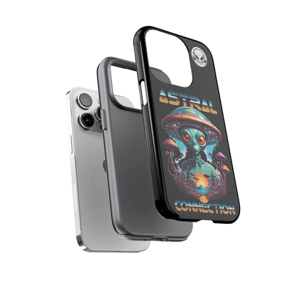 Astral Connection Phone Case - Cosmic Alien Design, Durable Tough Cases for Sci-Fi Lovers