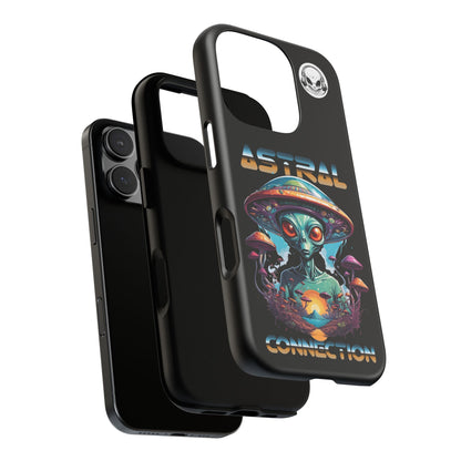 Astral Connection Phone Case - Cosmic Alien Design, Durable Tough Cases for Sci-Fi Lovers