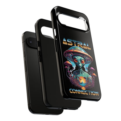 Astral Connection Phone Case - Cosmic Alien Design, Durable Tough Cases for Sci-Fi Lovers