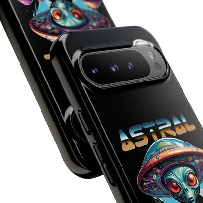 Astral Connection Phone Case - Cosmic Alien Design, Durable Tough Cases for Sci-Fi Lovers