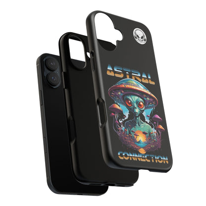 Astral Connection Phone Case - Cosmic Alien Design, Durable Tough Cases for Sci-Fi Lovers