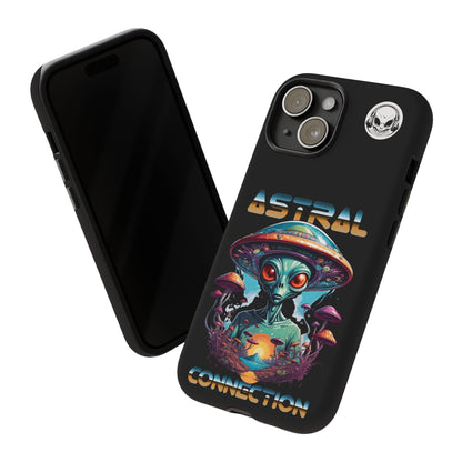 Astral Connection Phone Case - Cosmic Alien Design, Durable Tough Cases for Sci-Fi Lovers