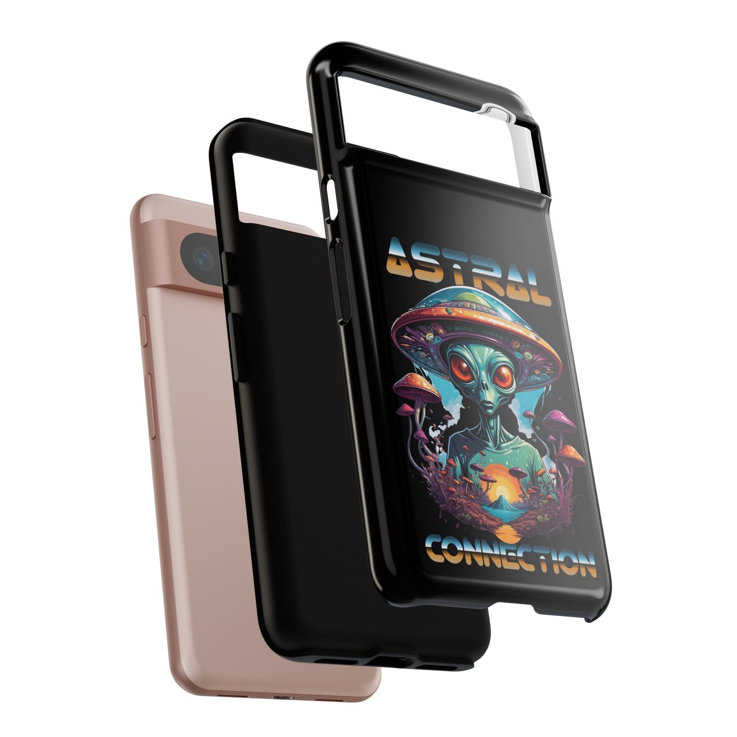 Astral Connection Phone Case - Cosmic Alien Design, Durable Tough Cases for Sci-Fi Lovers