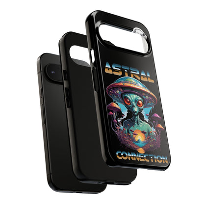 Astral Connection Phone Case - Cosmic Alien Design, Durable Tough Cases for Sci-Fi Lovers