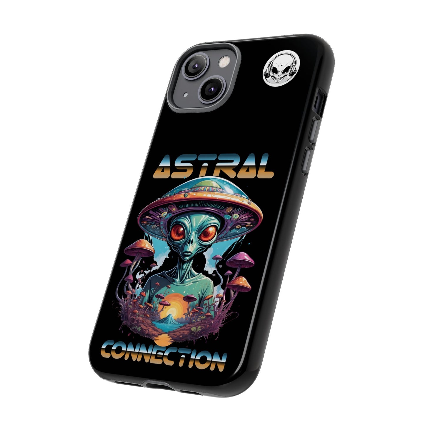 Astral Connection Phone Case - Cosmic Alien Design, Durable Tough Cases for Sci-Fi Lovers