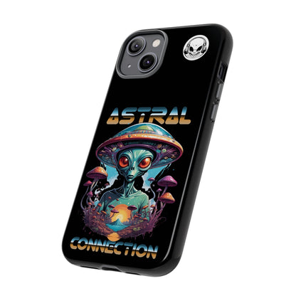 Astral Connection Phone Case - Cosmic Alien Design, Durable Tough Cases for Sci-Fi Lovers