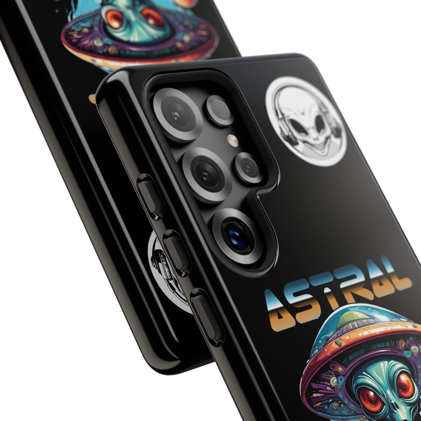 Astral Connection Phone Case - Cosmic Alien Design, Durable Tough Cases for Sci-Fi Lovers
