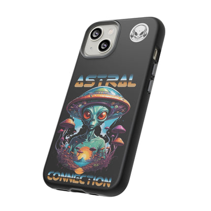 Astral Connection Phone Case - Cosmic Alien Design, Durable Tough Cases for Sci-Fi Lovers